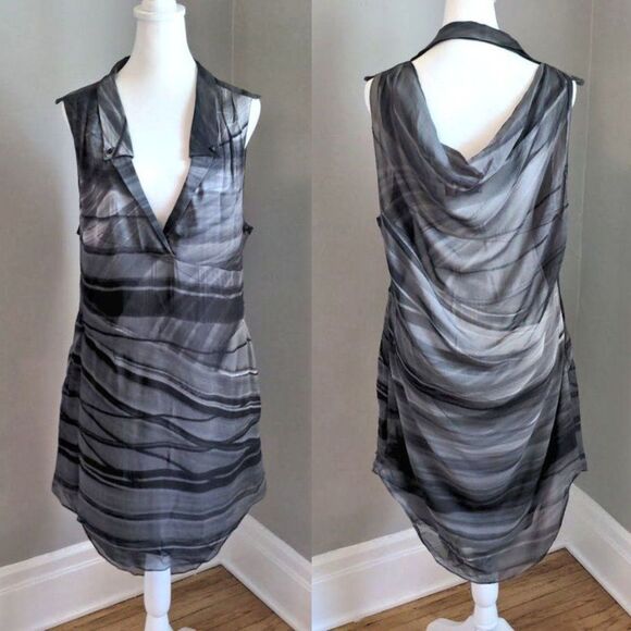 Barneys New York Black and Gray Mini Dress - Picture 1 of 13